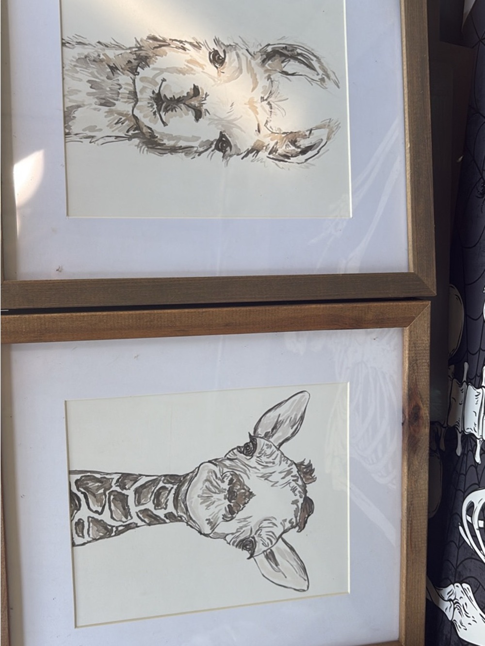 Unbranded Neutral Animal Sketches Wall Art - Set of 2